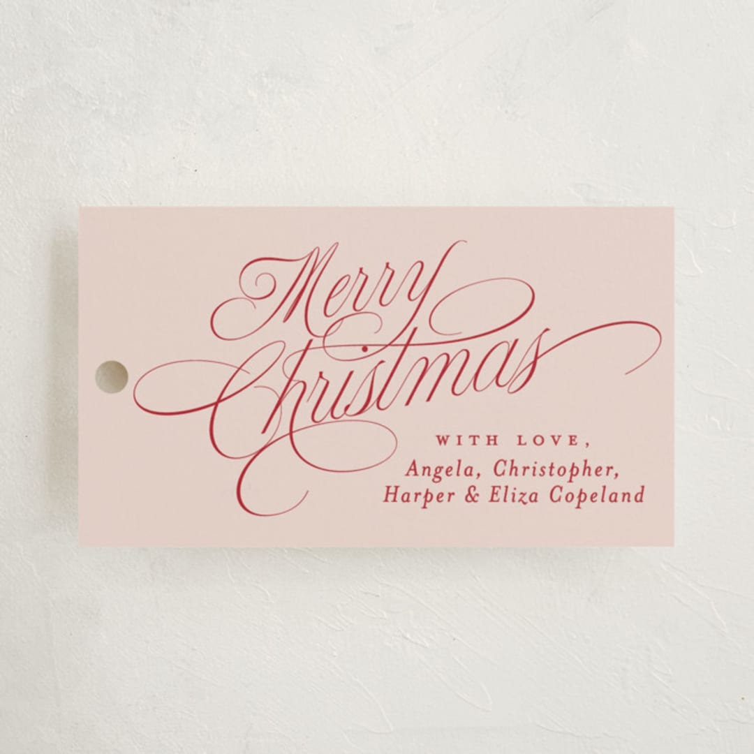 "Glide" - Gift Tags in Holly Berry by Everett Paper Goods - Front