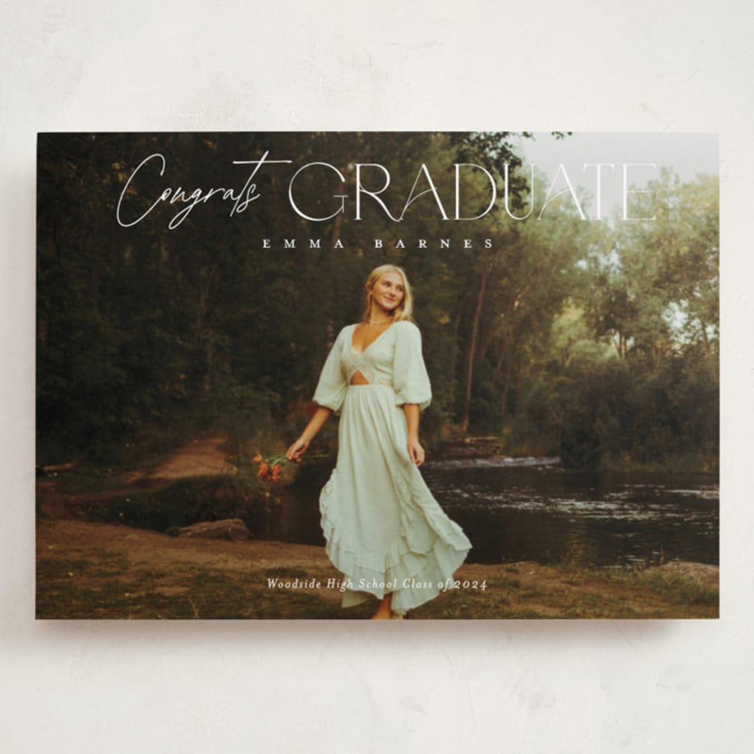 "fortified" - Graduation Announcements in Snow by Sarah Curry - Front