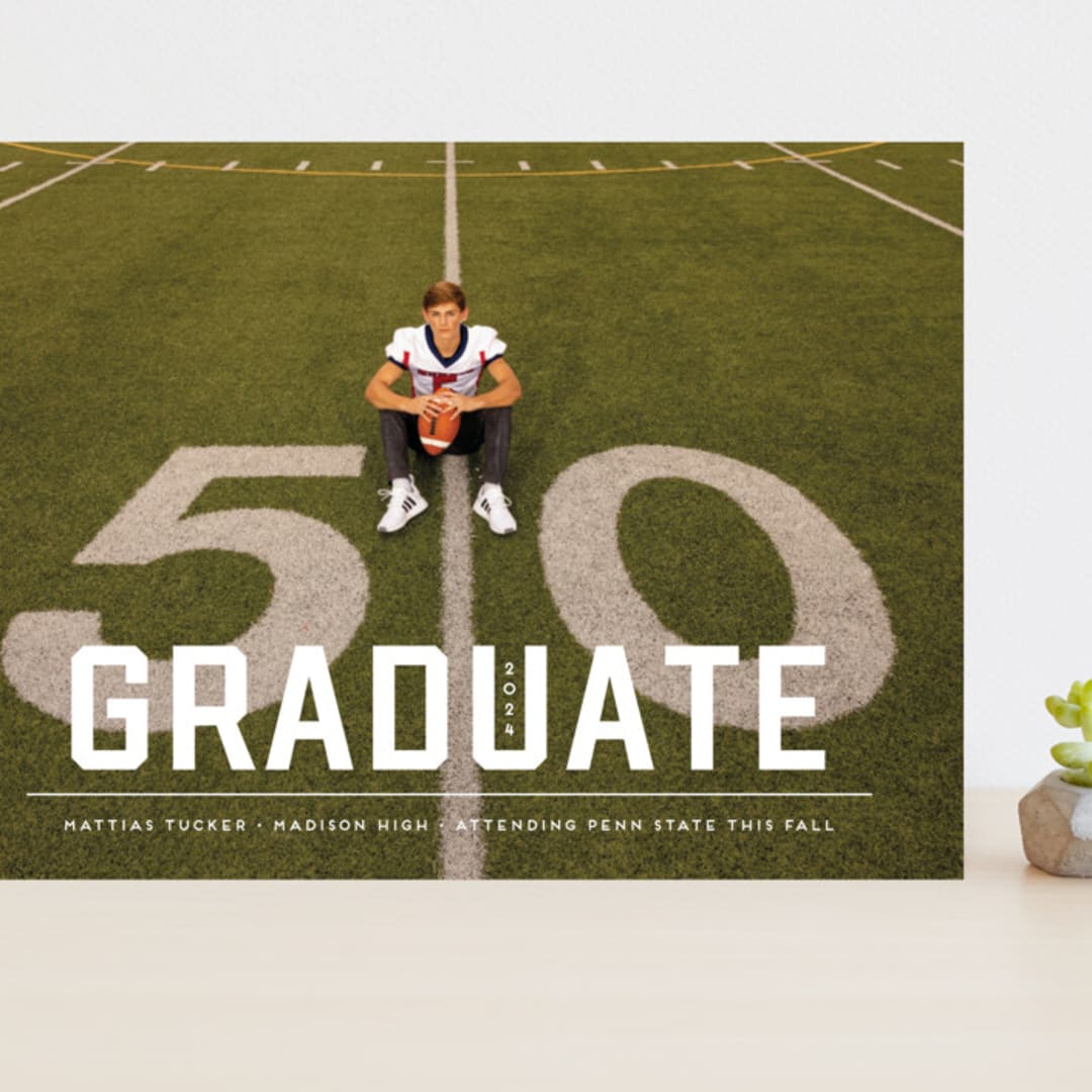 "Upward" - Graduation Announcements in Alabaster by Erica Krystek - Front