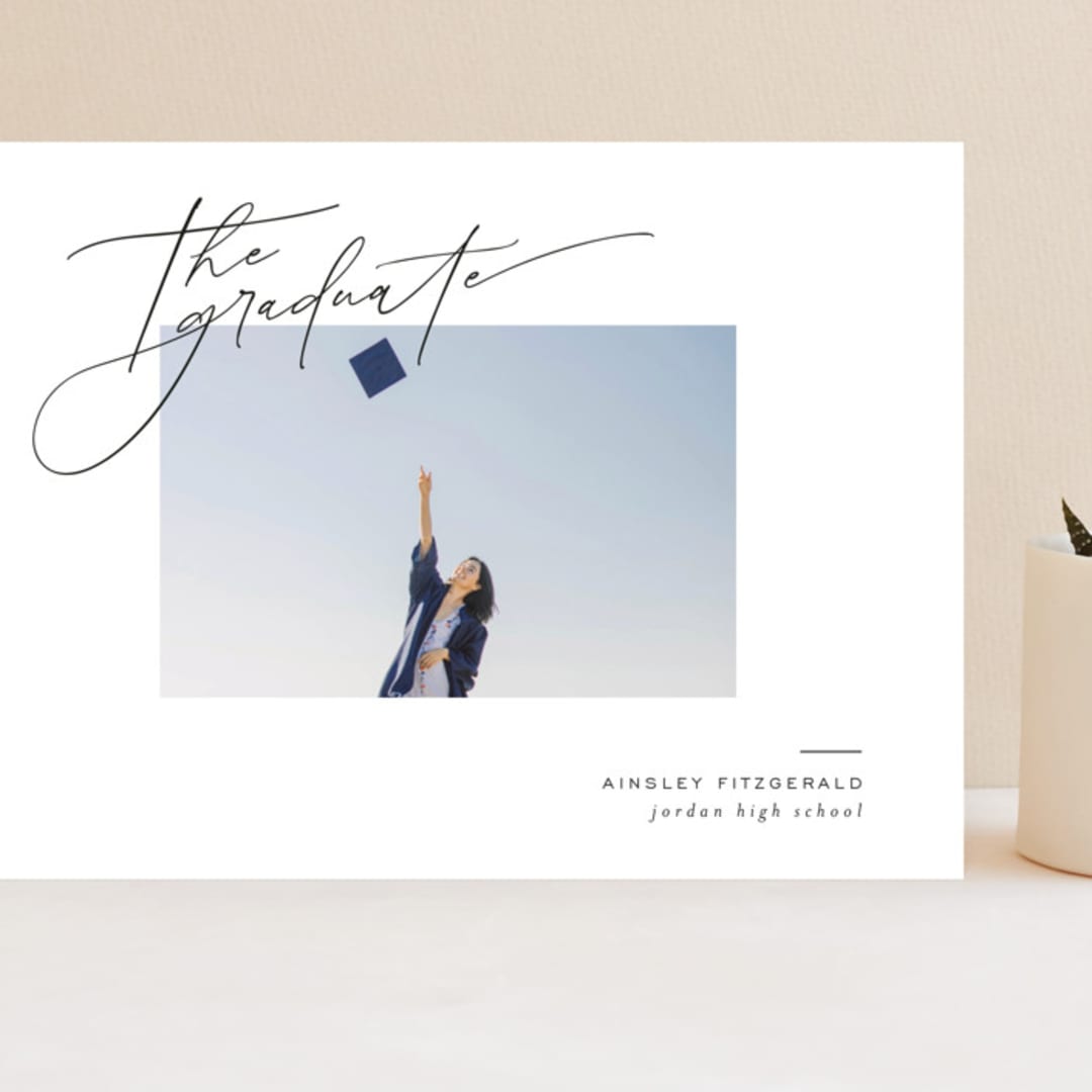 "Scripted Corner" - Graduation Announcements in Cloud by Jackie Crawford - Front