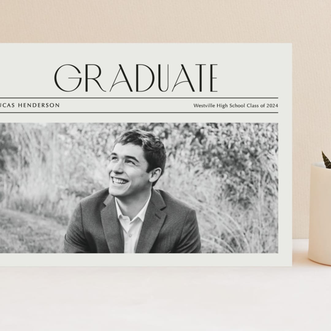 "newspaper" - Graduation Announcements in Newsprint by Kaydi Bishop - Front