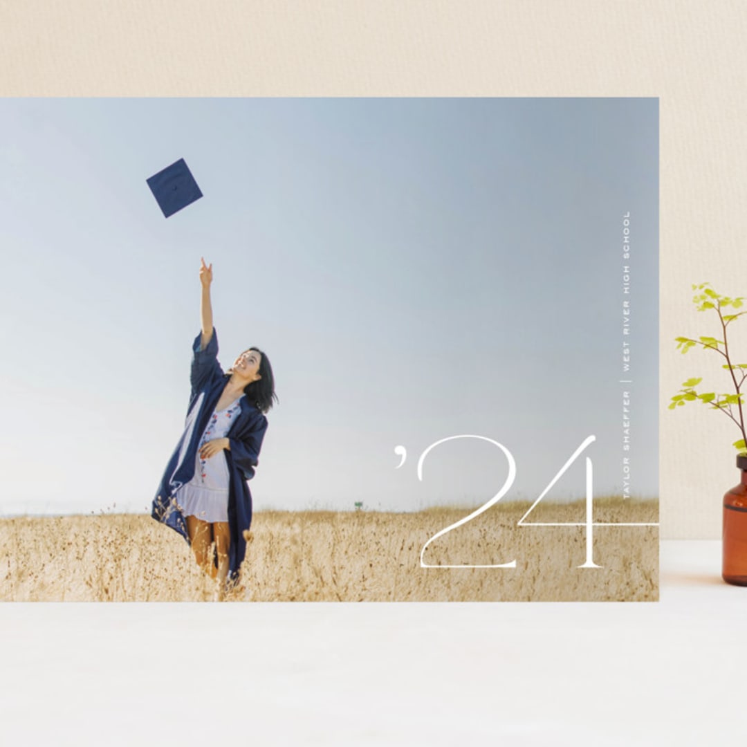 "Corner Year" - Graduation Announcements in Snow by Jackie Crawford - Front