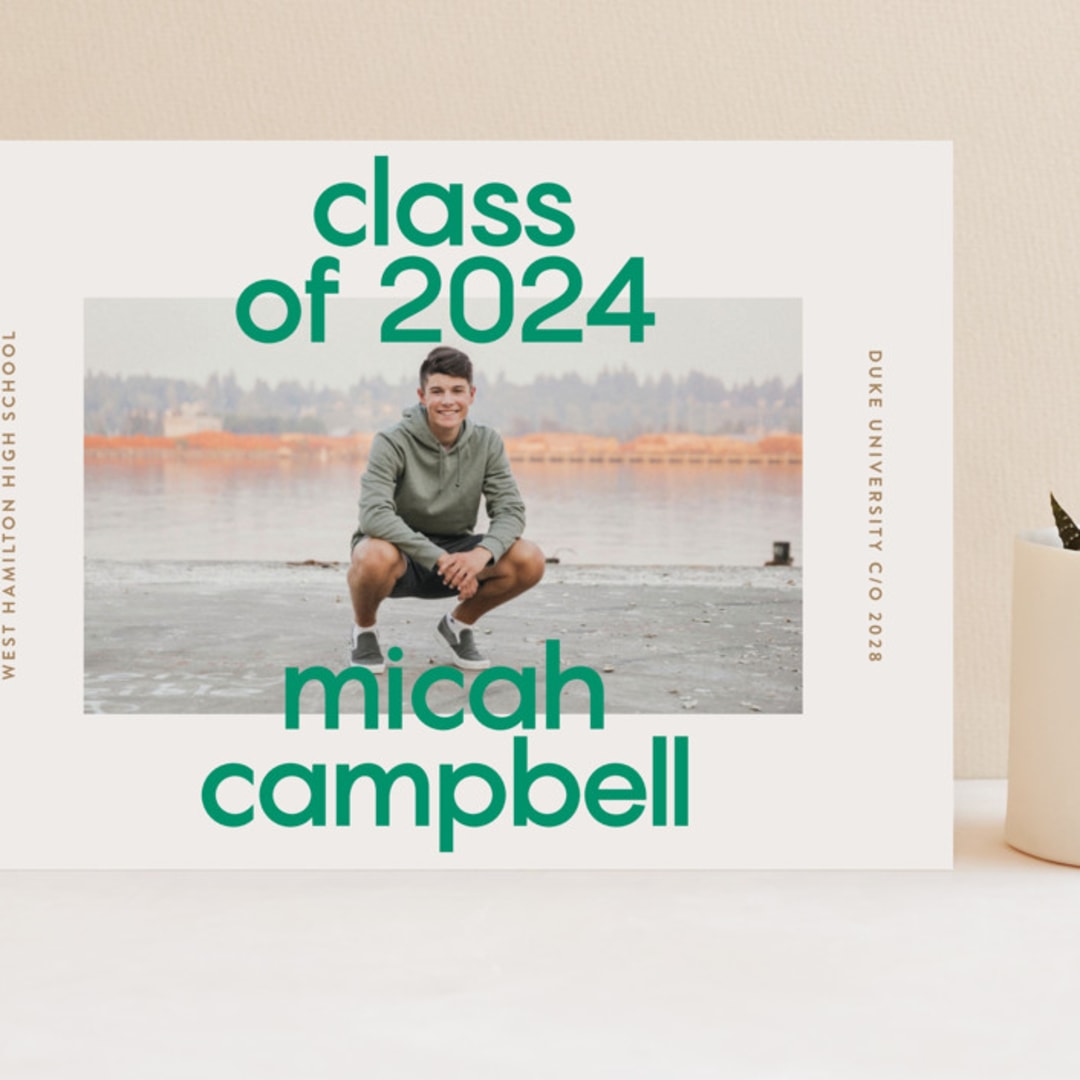 "School Color Duo" - Graduation Announcements in Grass by Jackie Crawford - Front