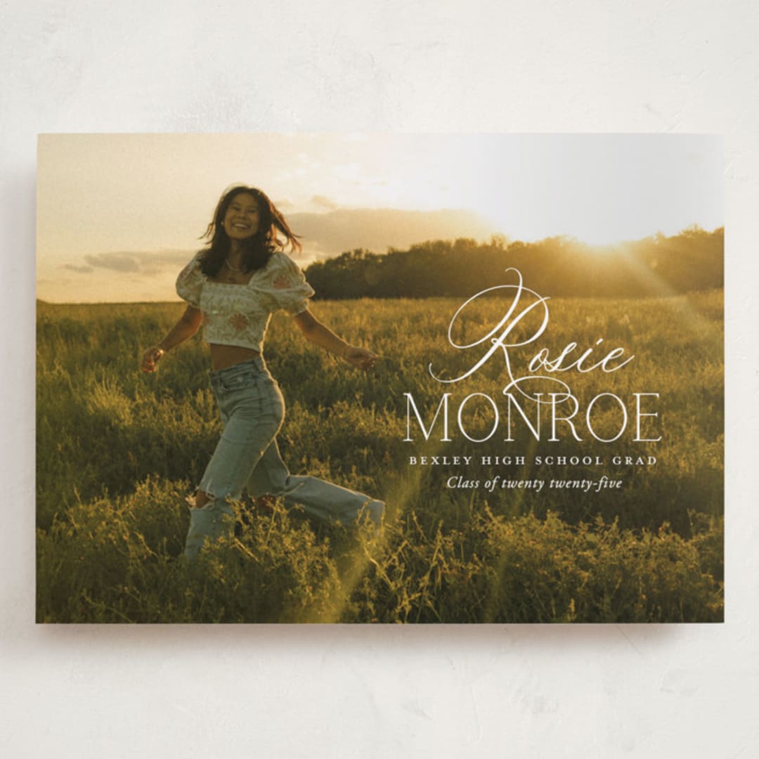 "Classic Allure" - Graduation Announcements in Cotton by Oscar and Emma - Karly Depew - Front