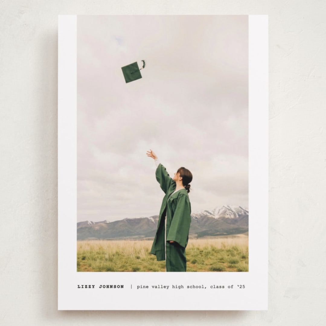 "Subtle" - Graduation Announcements in Silk by Adelyn T. - Front