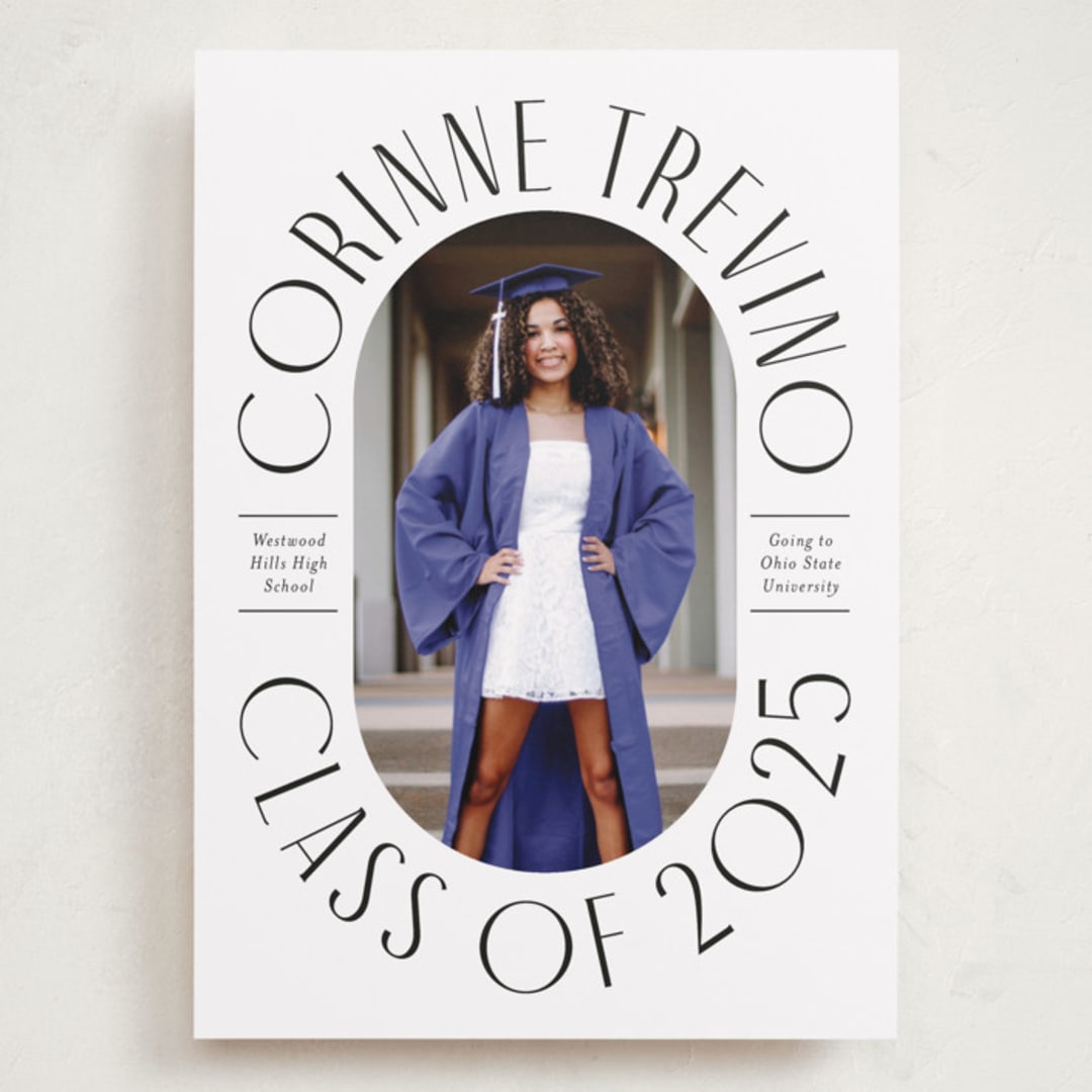"Well Rounded" - Graduation Announcements in Classic White by Cindy Reynolds - Front