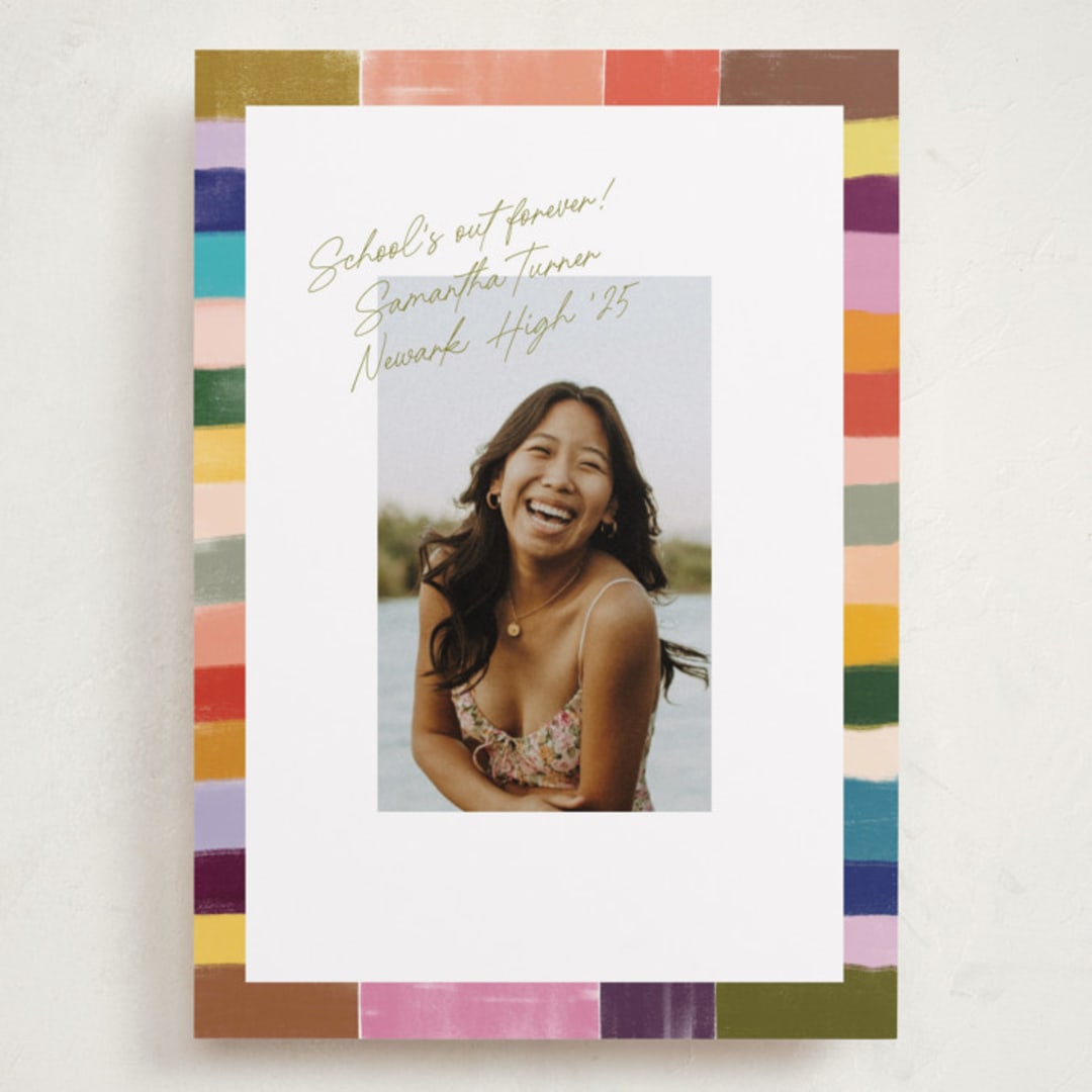 "Colorful Scallop" - Graduation Announcements in Olive by Sierra Lee - Front