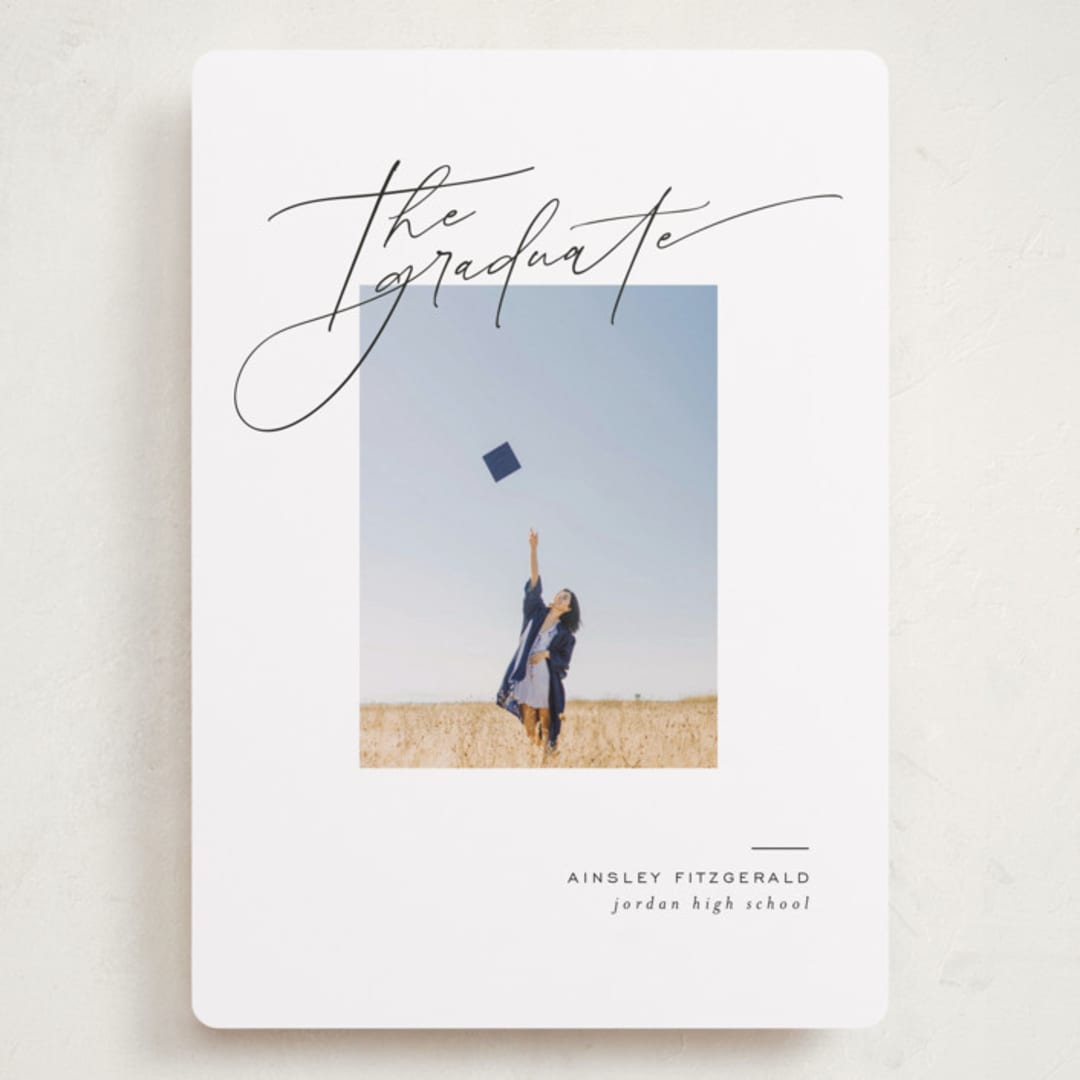 "Scripted Corner" - Graduation Announcements in Cloud by Jackie Crawford - Front