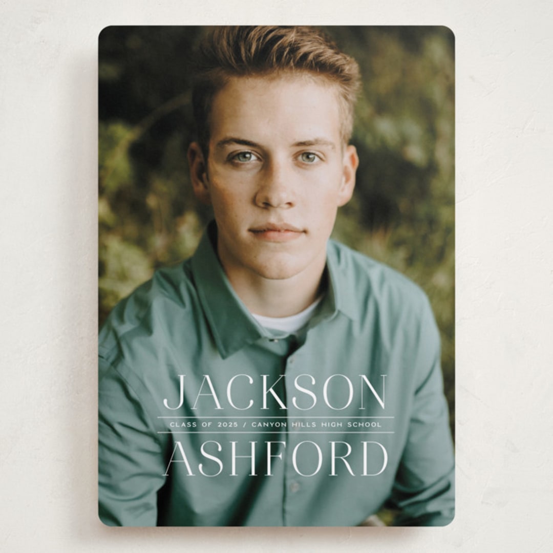 "Classy Stack" - Graduation Announcements in Limestone by Erica Krystek - Front