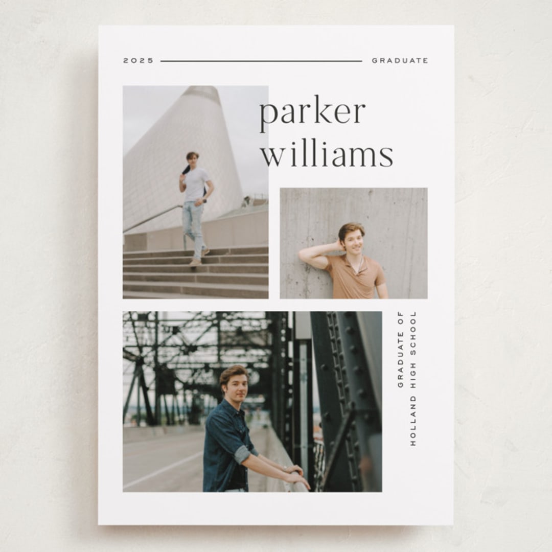 "Margins" - Graduation Announcements in Onyx by Pixel and Hank - Front