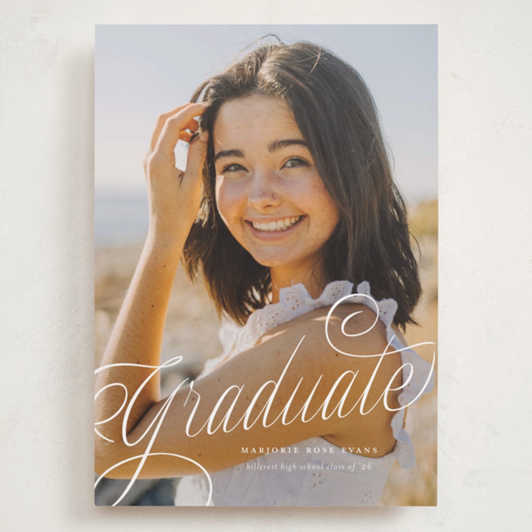 "Swooping" - Graduation Announcements in Cotton by Carmia Jordaan - Front