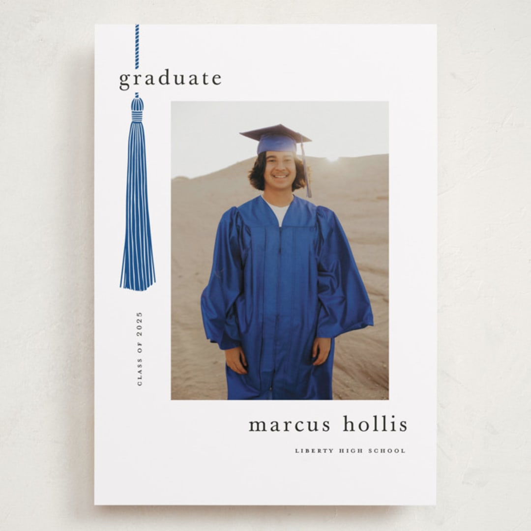 "Tassled" - Graduation Announcements in Cobalt by Ashlee Townsend - Front