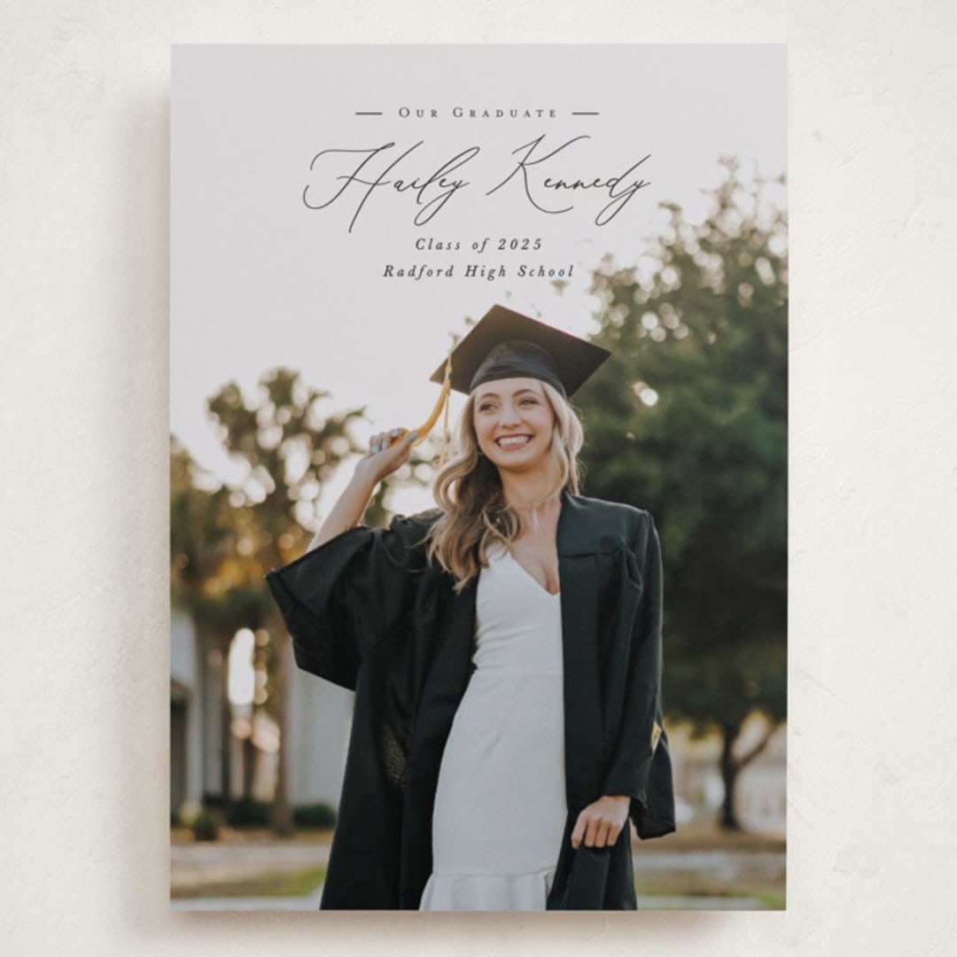 "Timeless Classic" - Graduation Announcements in Noir by Brandy Folse - Front