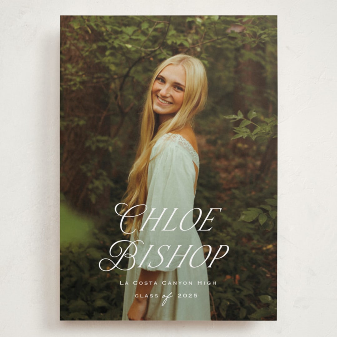 "Chic Name" - Graduation Announcements in Cloud by Carolyn MacLaren - Front