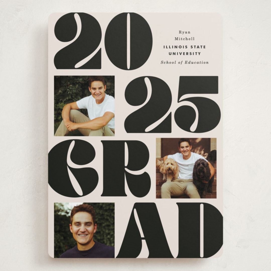 "Vintage Bold" - Graduation Announcements in Cream by Baumbirdy - Front