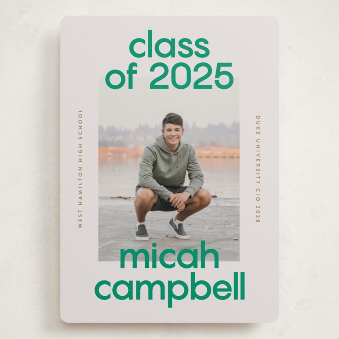 "School Color Duo" - Graduation Announcements in Grass by Jackie Crawford - Front