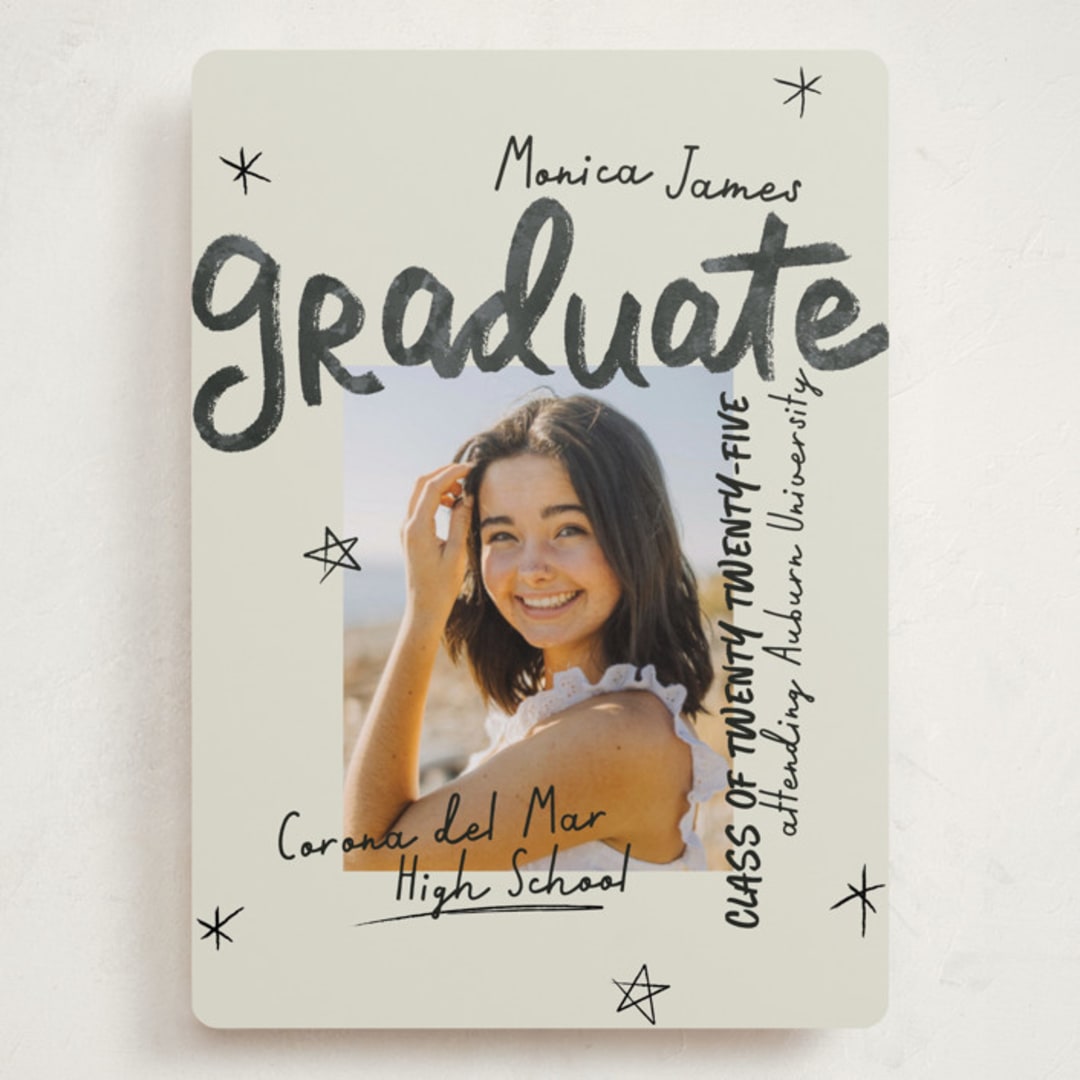 "Marker" - Graduation Announcements in Onyx by Stacey Day - Front