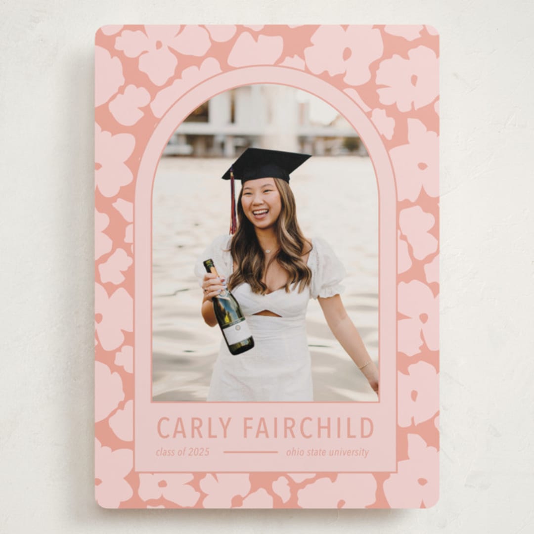 "Pink Graduation Announcement" - Graduation Announcements in Petal by Aubrey Fairchild - Front