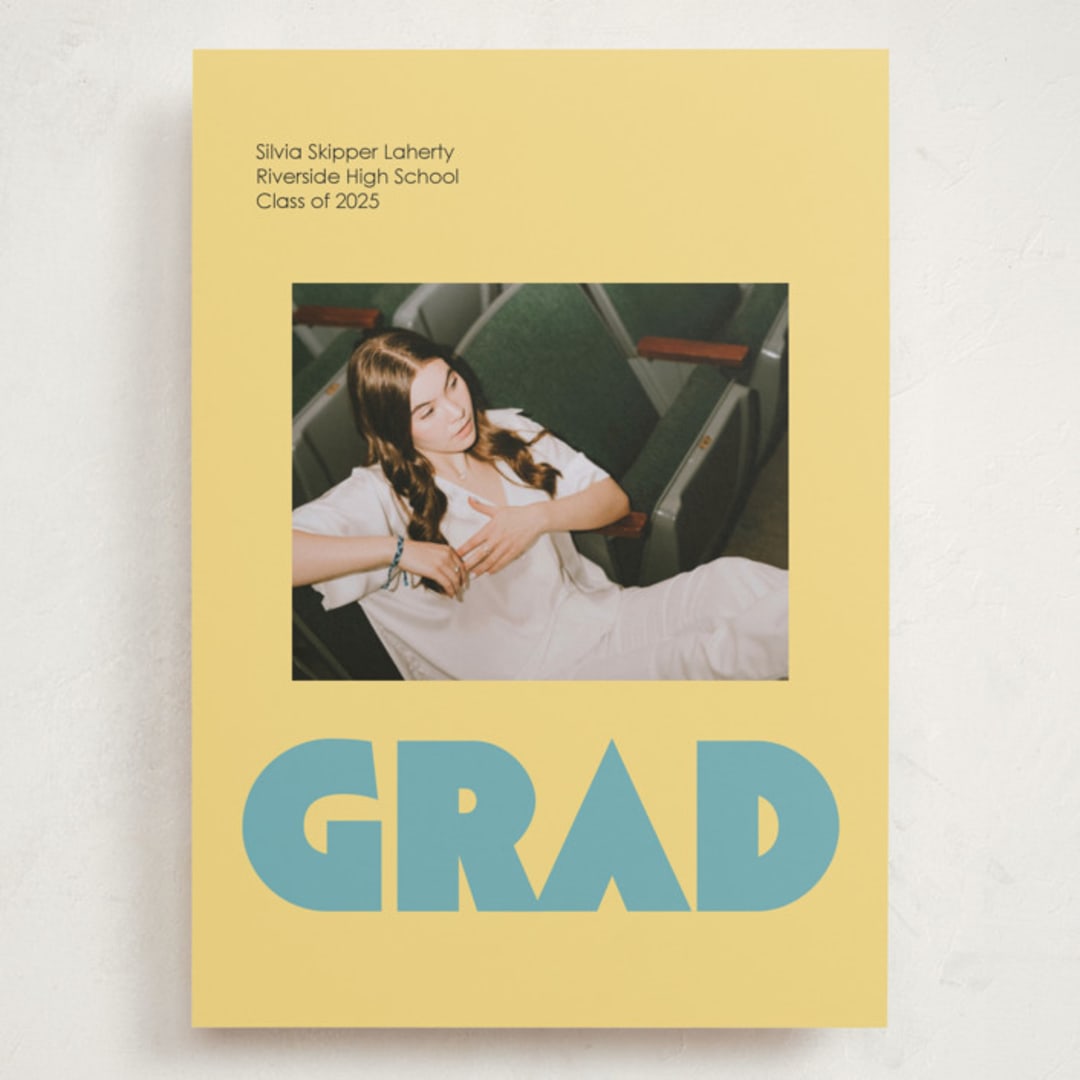 "Bold Baddie" - Graduation Announcements in Legal Pad by Claire - Front