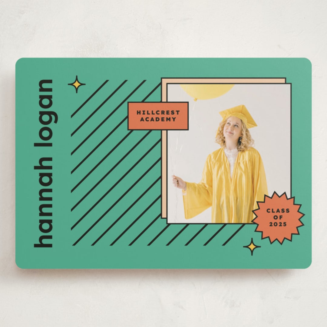 "Fun Grad" - Graduation Announcements in Mint by Chryssi Tsoupanarias - Front