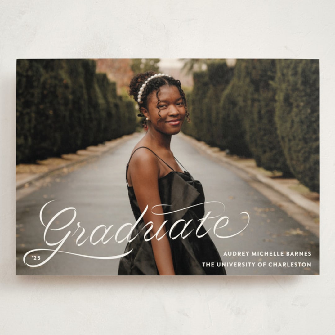 "Ribbons and Cords" - Graduation Announcements in Ink by Megan Davis - Front