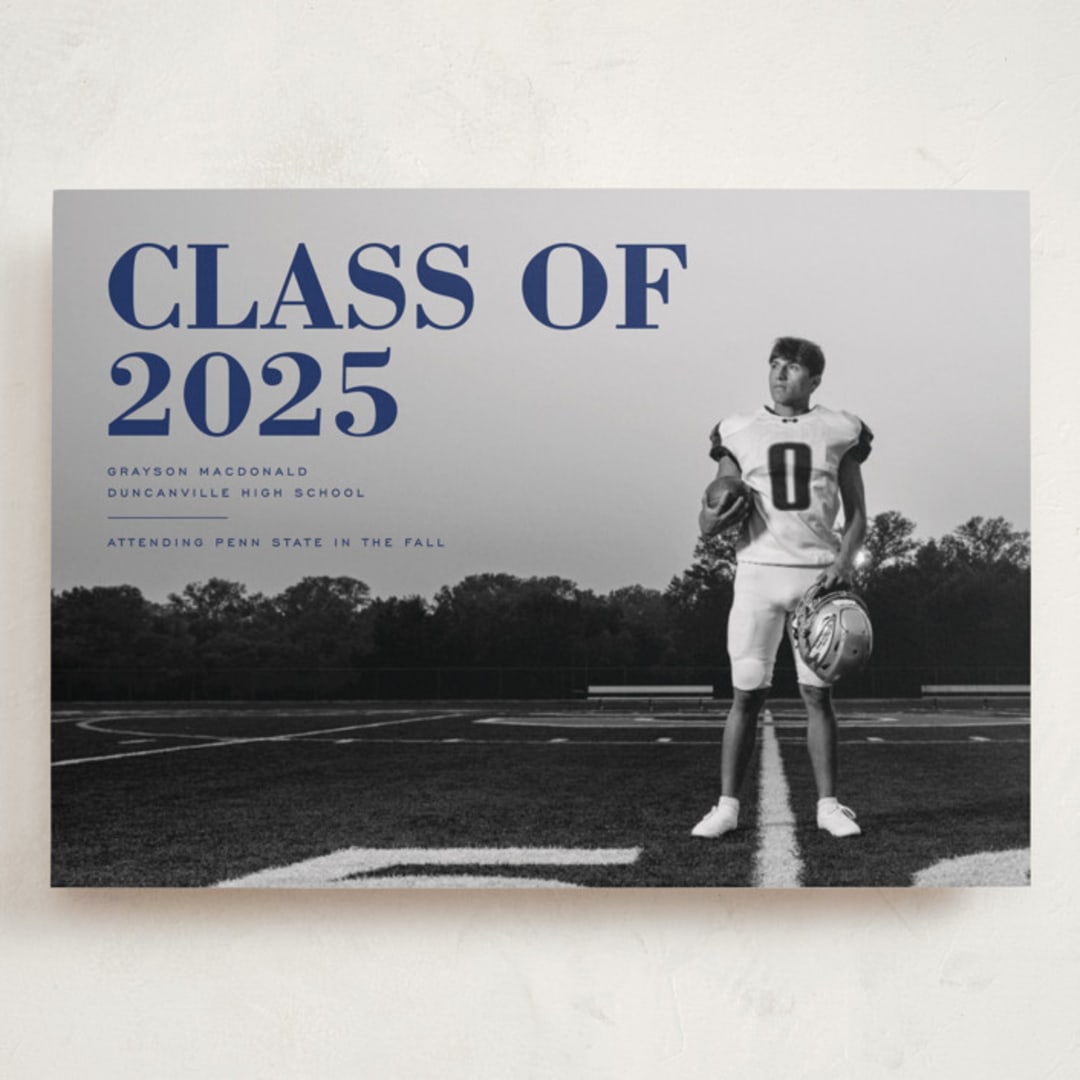 "Bold Headline" - Graduation Announcements in Midnight by Emily Sabol Goss - Front