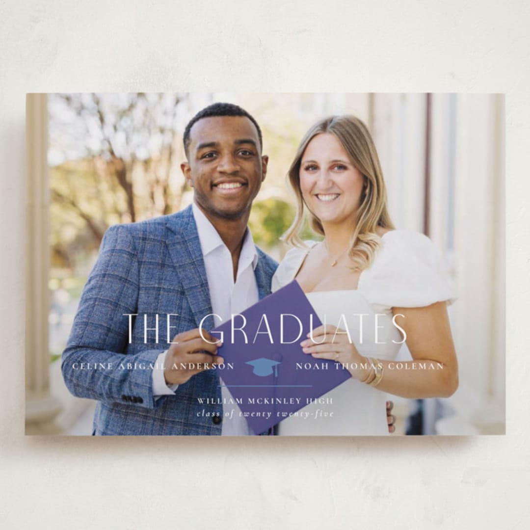 "Grad Duo" - Graduation Announcements in Sky by Ana Sharpe - Front