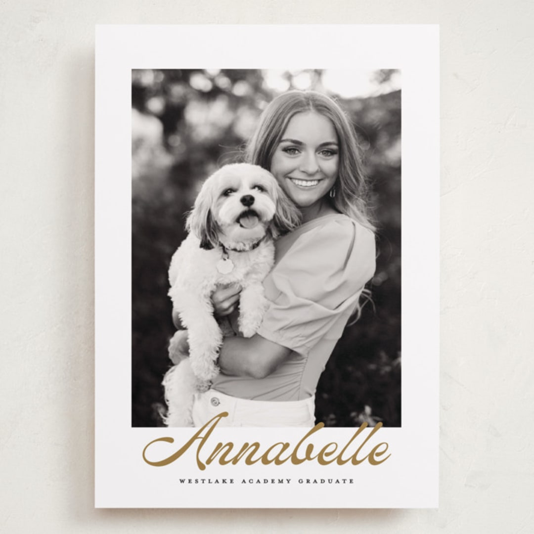 "vintage script" - Graduation Announcements in Golden by Maja Cunningham - Front