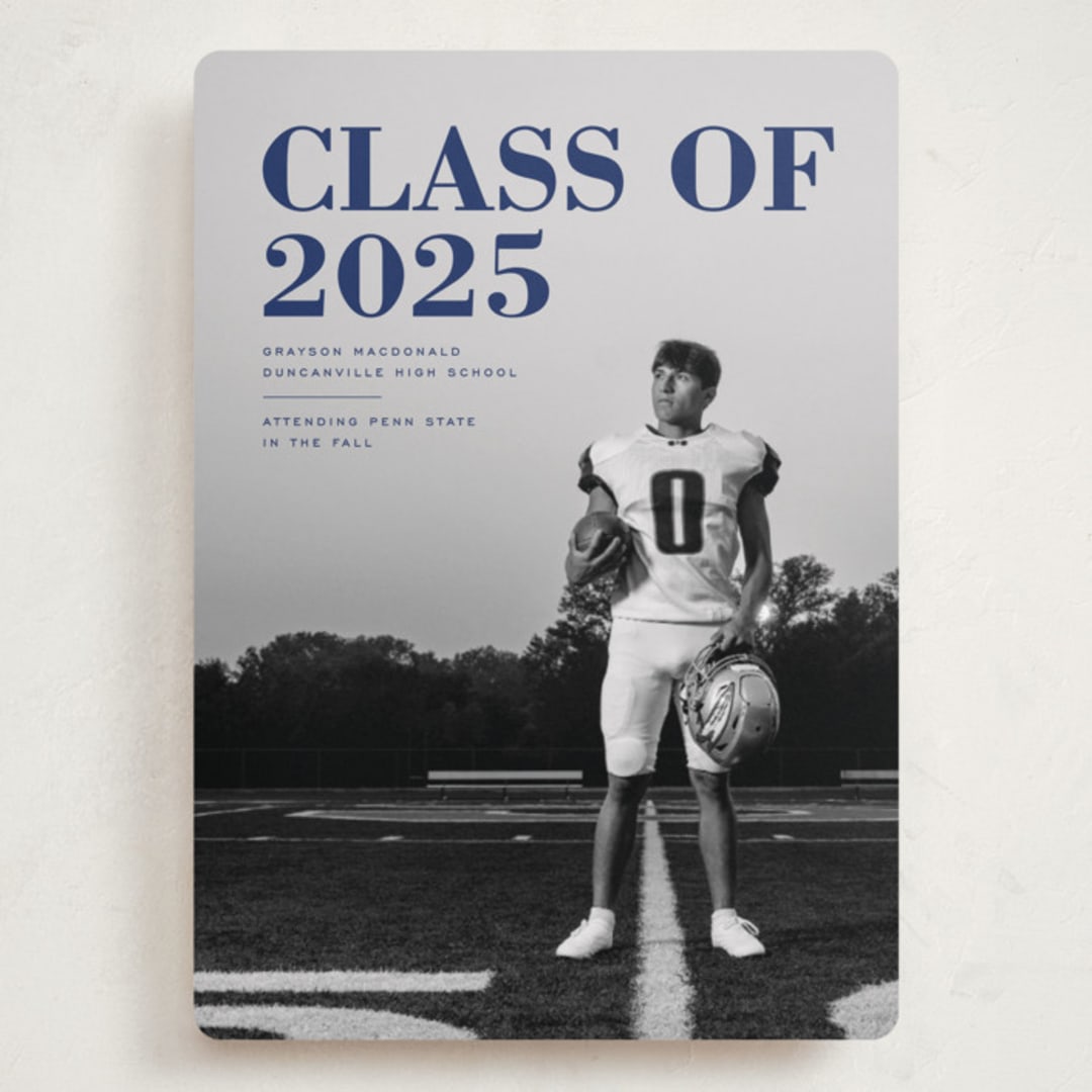 "Bold Headline" - Graduation Announcements in Midnight by Emily Sabol Goss - Front
