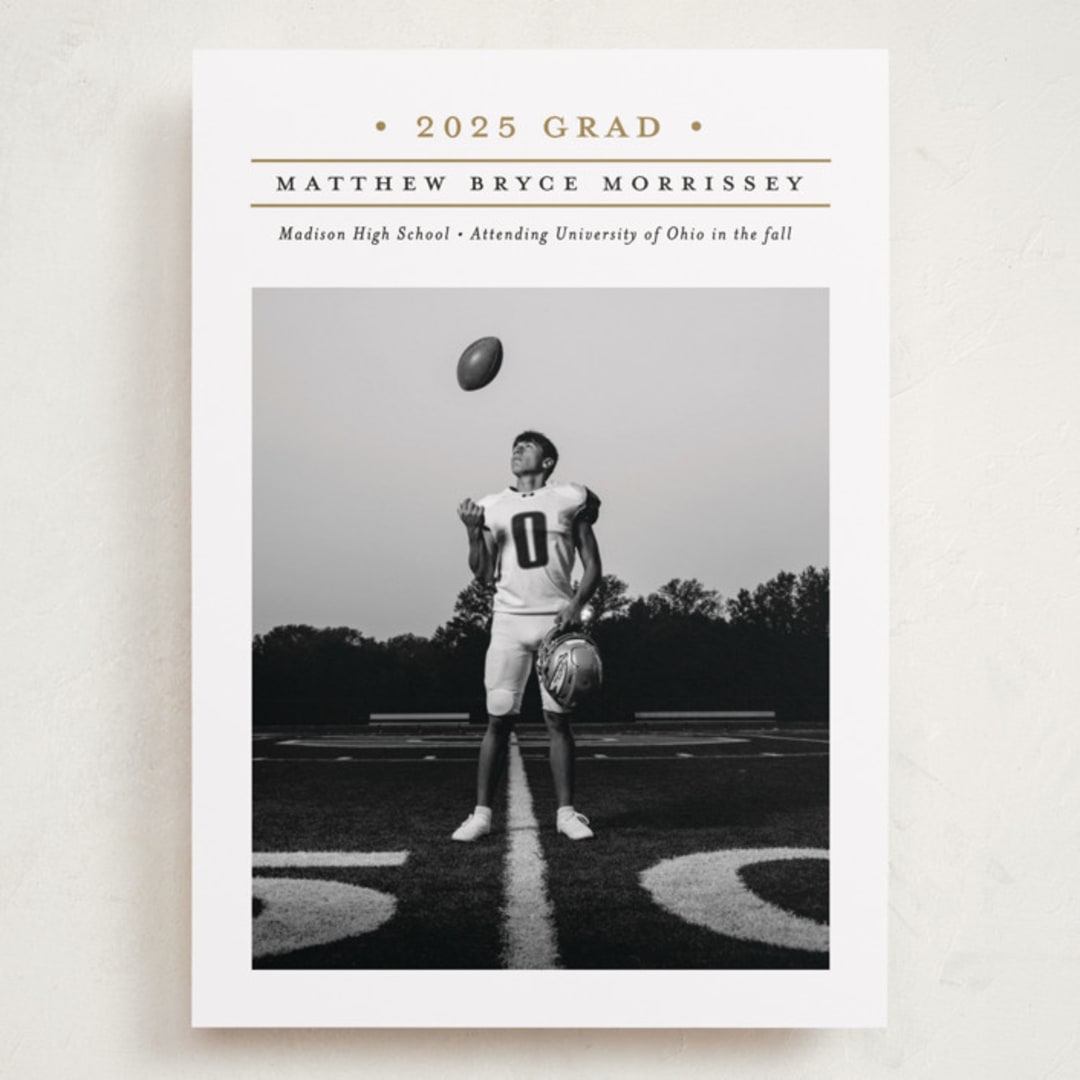 "Modern Grid" - Graduation Announcements in Golden by Erica Krystek - Front