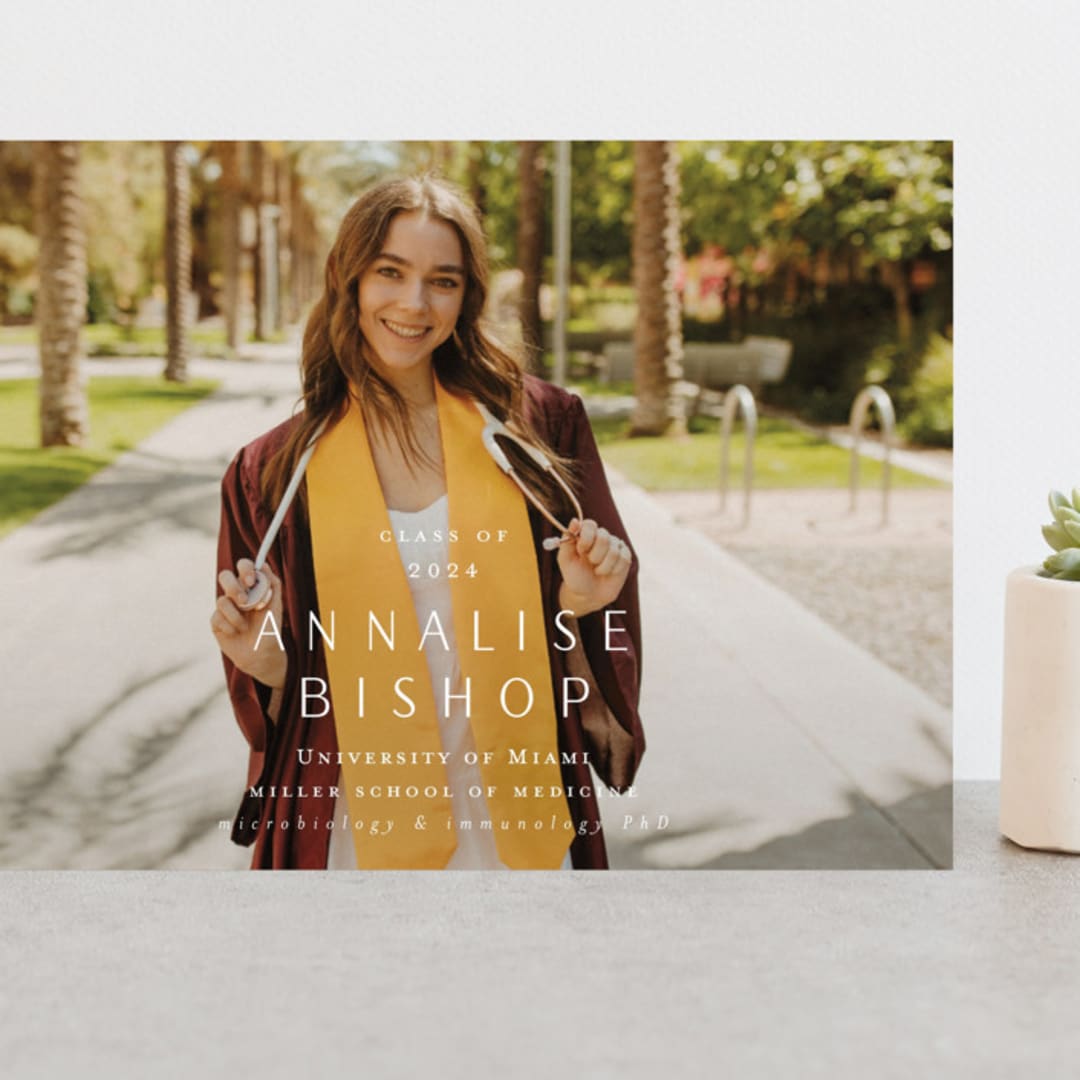 "straight up" - Graduation Announcements in Vanilla by Ani Somi - Front