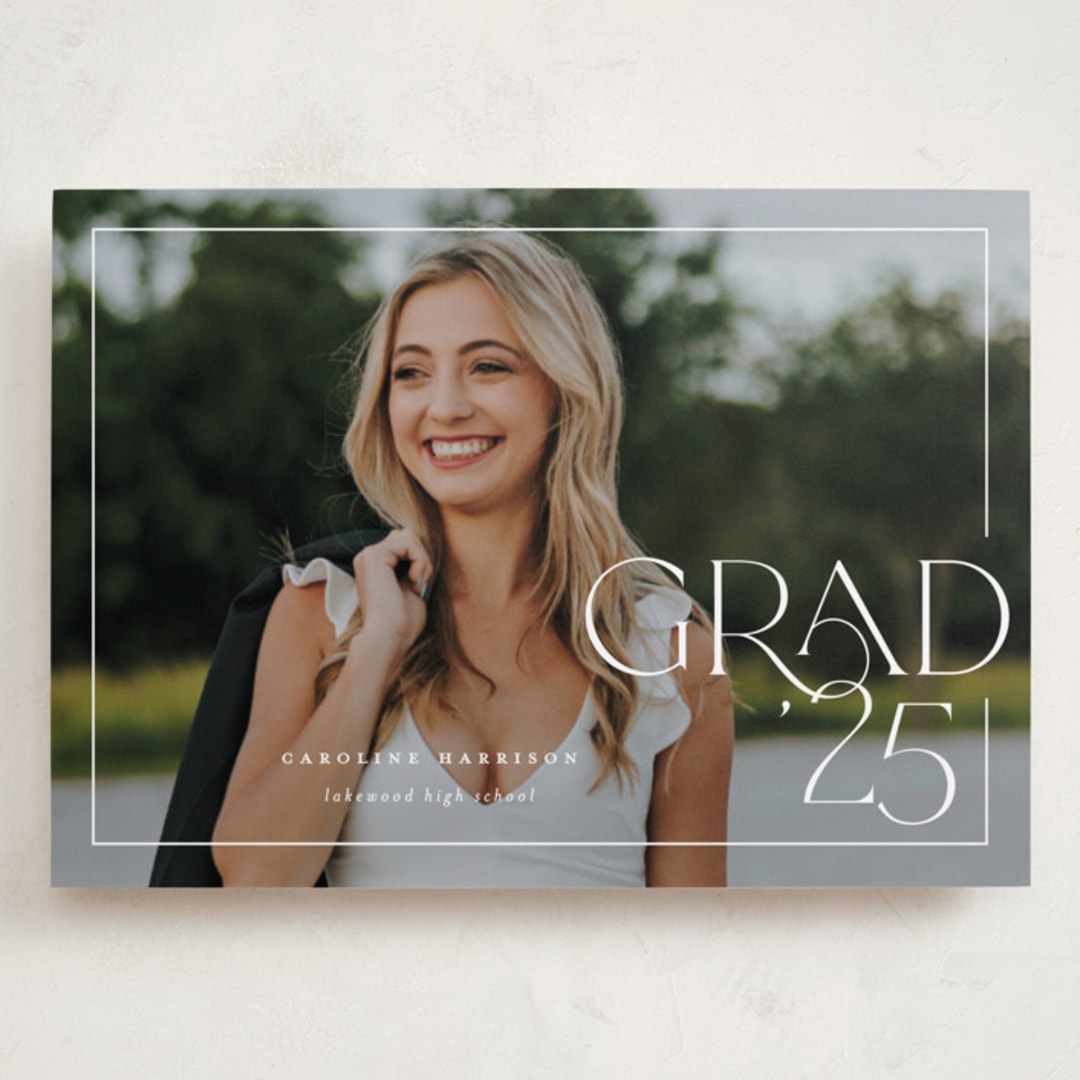 "Broken Border" - Graduation Announcements in Snow by Lauren Chism - Front
