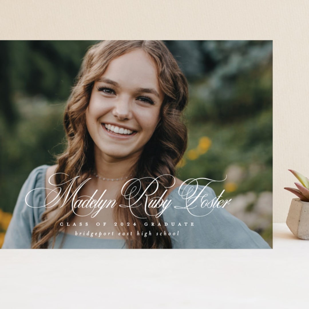 "With a flourish" - Graduation Announcements in Salt by Lea Delaveris - Front