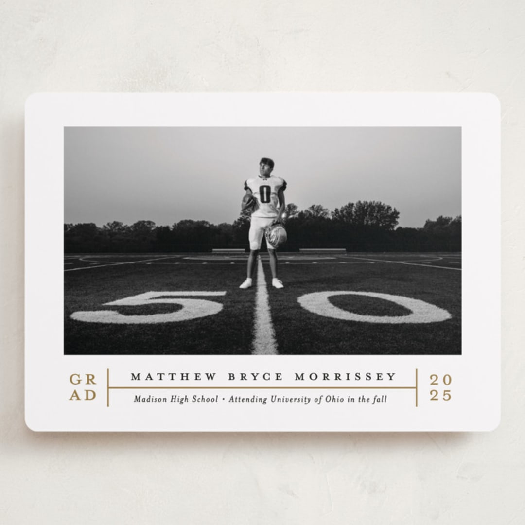 "Modern Grid" - Graduation Announcements in Golden by Erica Krystek - Front