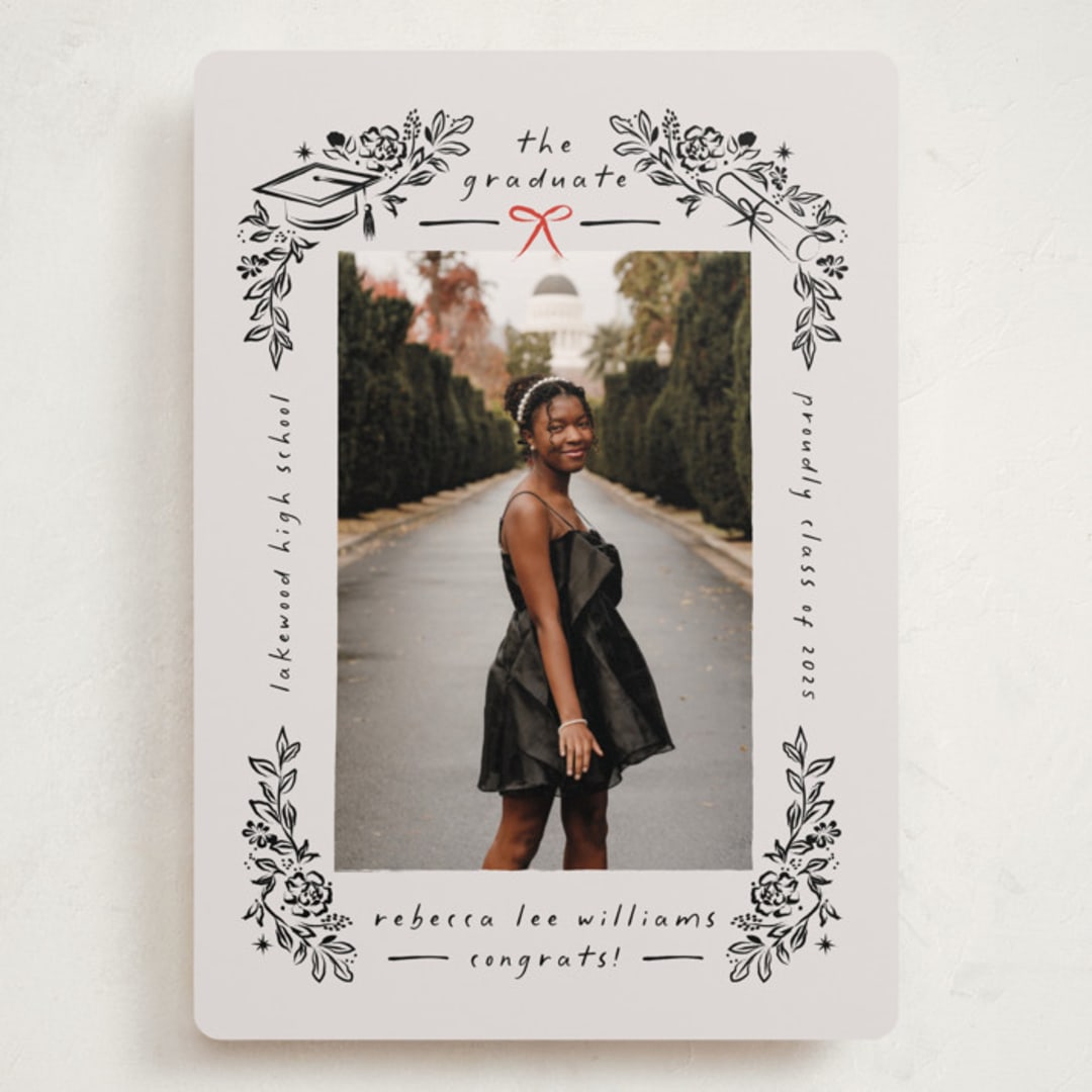 "Celebratory Frame" - Graduation Announcements in Linen by Ana de Sousa - Front