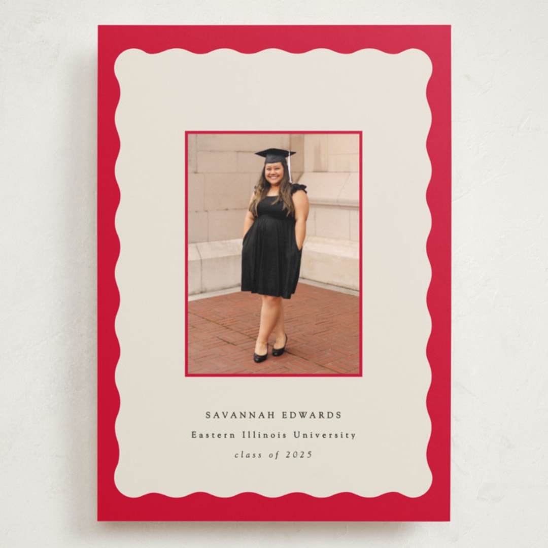 "Decorative Frame" - Graduation Announcements in Crimson by Baumbirdy - Front