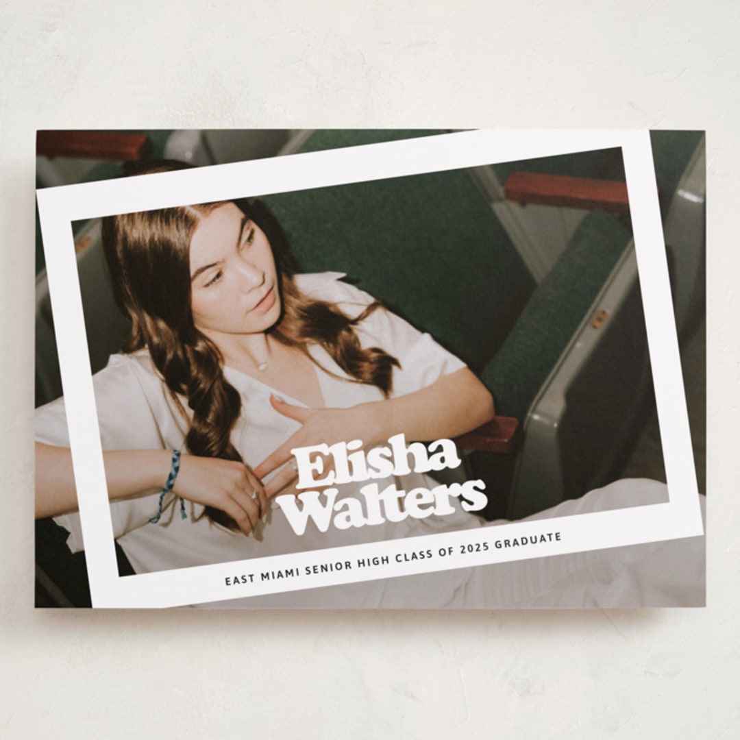 "Filter" - Graduation Announcements in Snow by Inkblot Design - Front