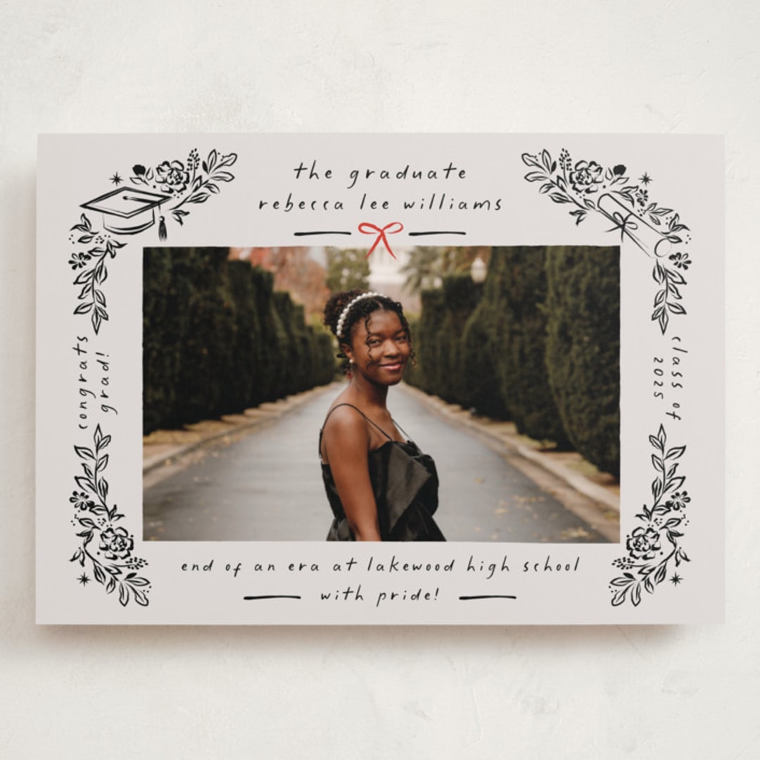 "Celebratory Frame" - Graduation Announcements in Linen by Ana de Sousa - Front