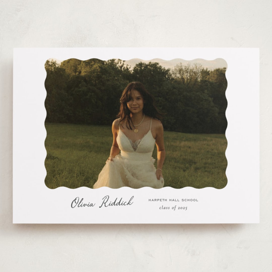 "r e f l e c t i o n" - Graduation Announcements in Charcoal by Sara Hicks Malone - Front
