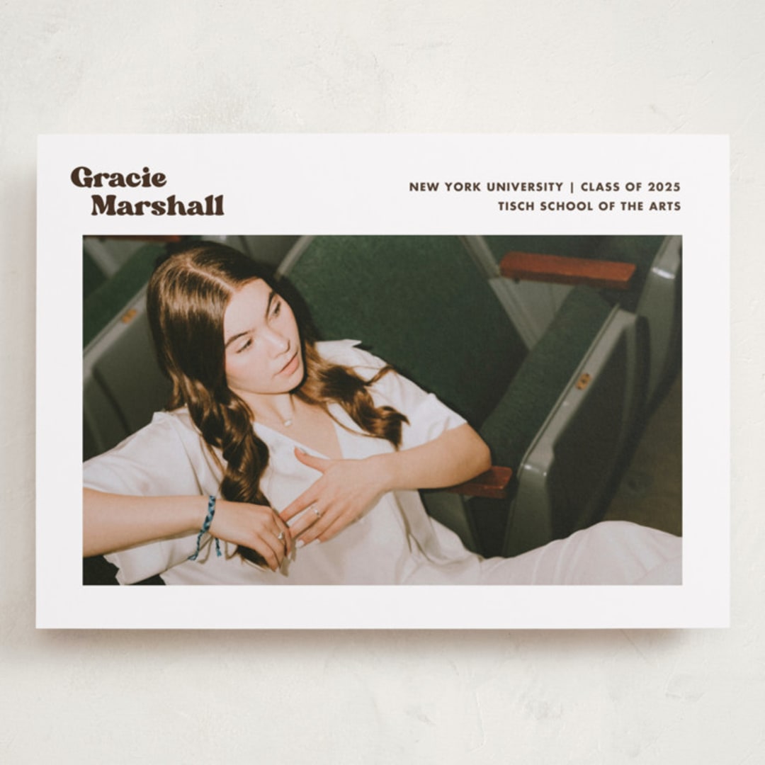 "Vinyl" - Graduation Announcements in Espresso by Megan Davis - Front