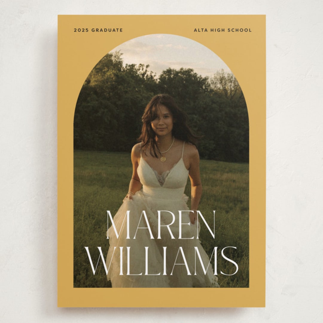 "In Vogue" - Graduation Announcements in Sunshine by Robert and Stella - Front