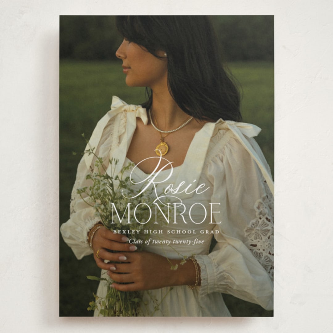 "Classic Allure" - Graduation Announcements in Cotton by Oscar and Emma - Karly Depew - Front