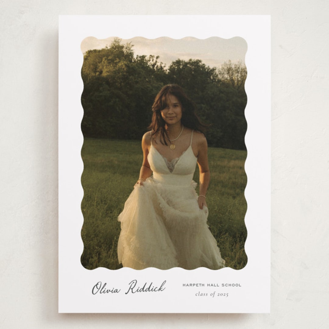 "r e f l e c t i o n" - Graduation Announcements in Charcoal by Sara Hicks Malone - Front