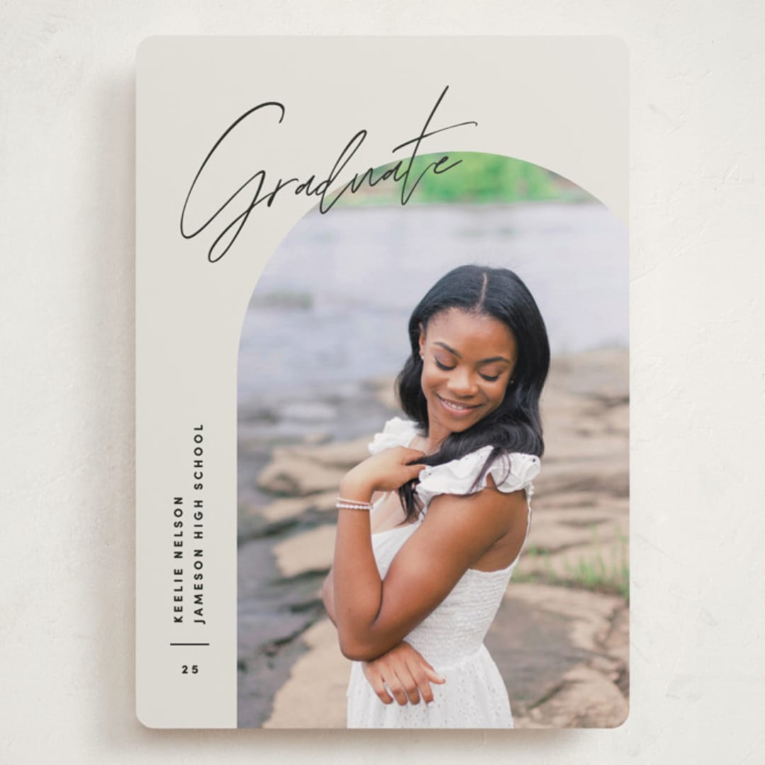 "Arc Over" - Graduation Announcements in Vanilla by Pixel and Hank - Front