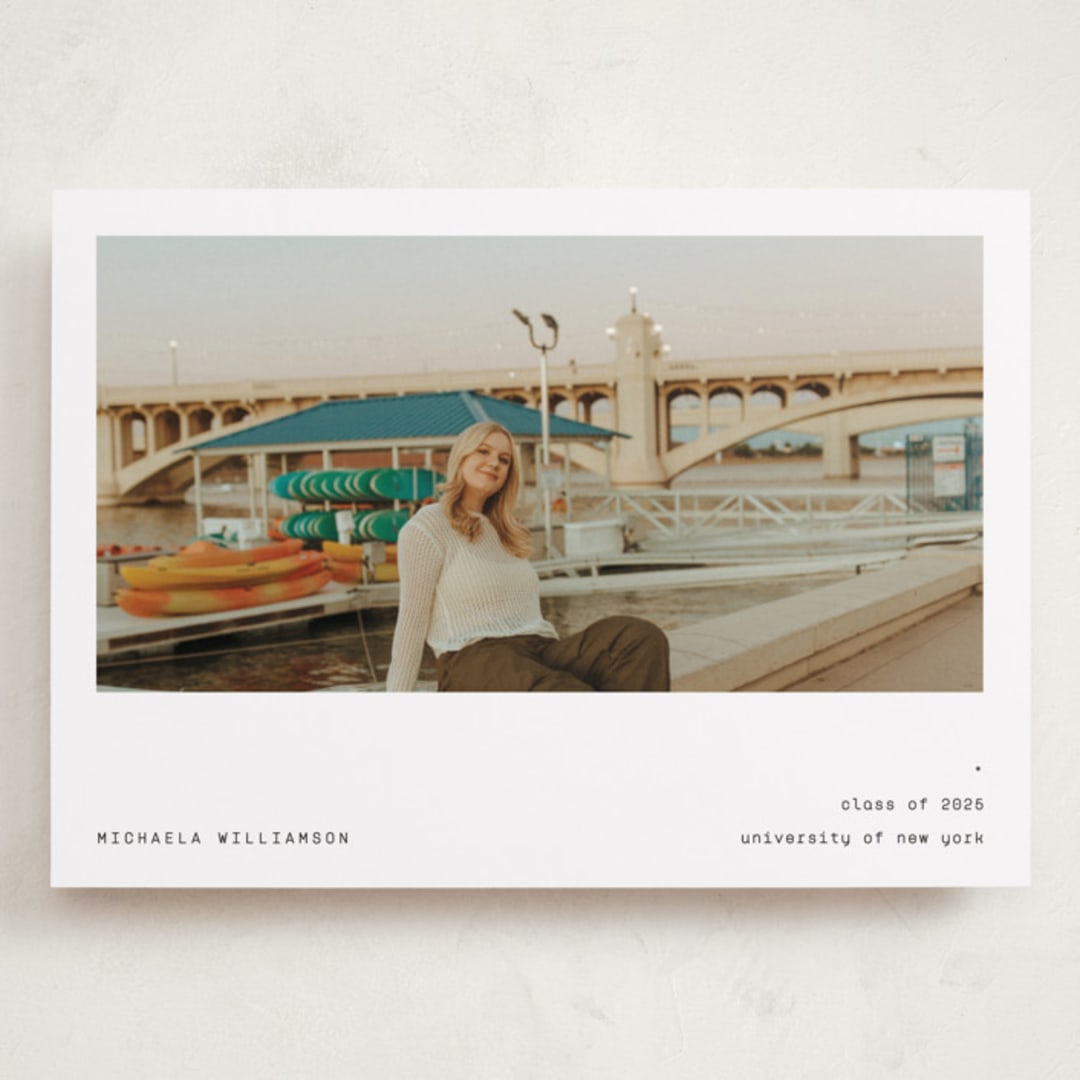 "Typewritten" - Graduation Announcements in Ink by Blustery August - Front