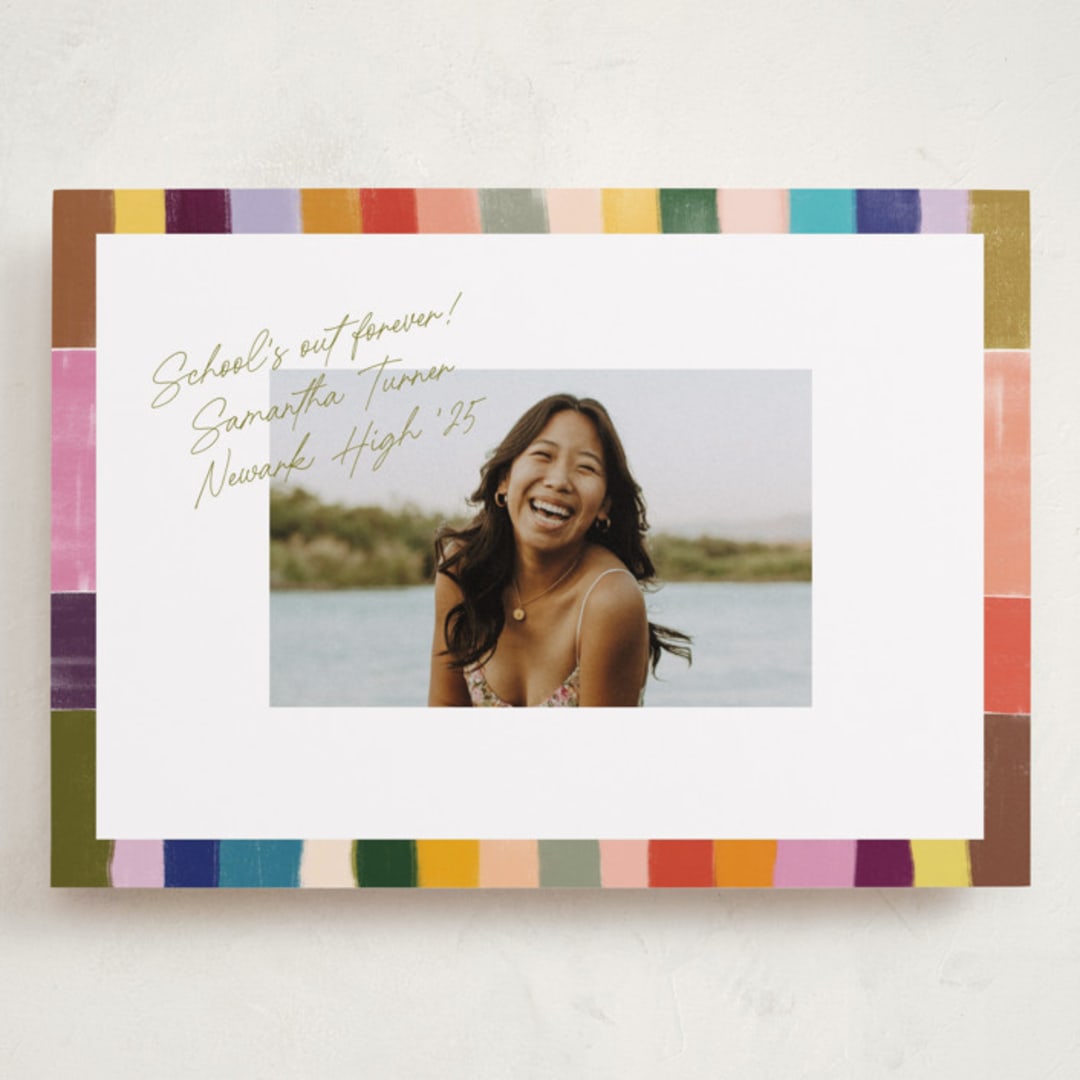 "Colorful Scallop" - Graduation Announcements in Olive by Sierra Lee - Front