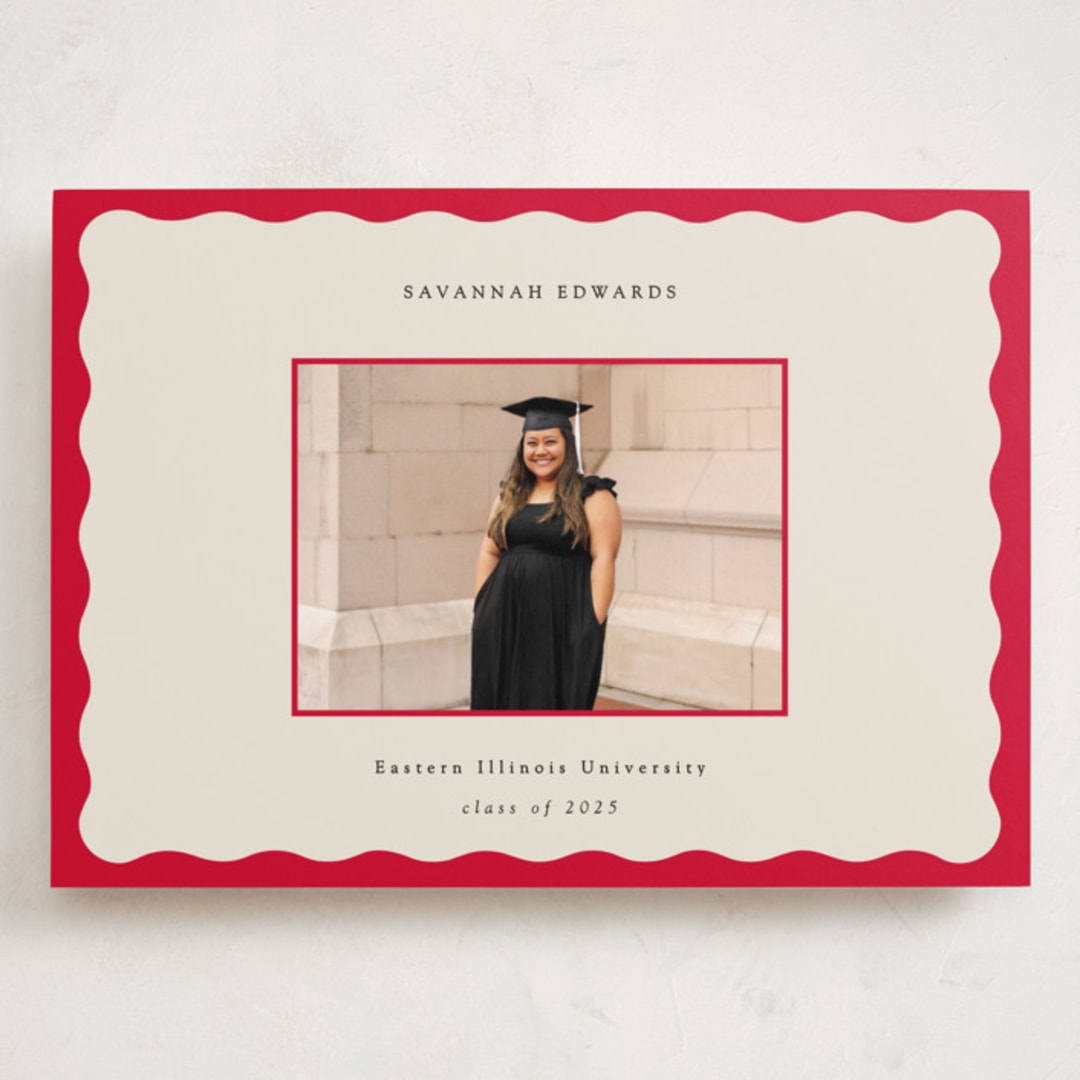 "Decorative Frame" - Graduation Announcements in Crimson by Baumbirdy - Front