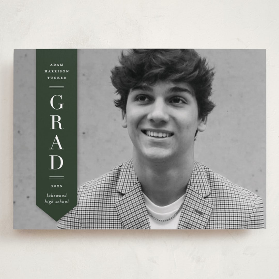 "Classic Sash" - Graduation Announcements in Pine by Lauren Chism - Front