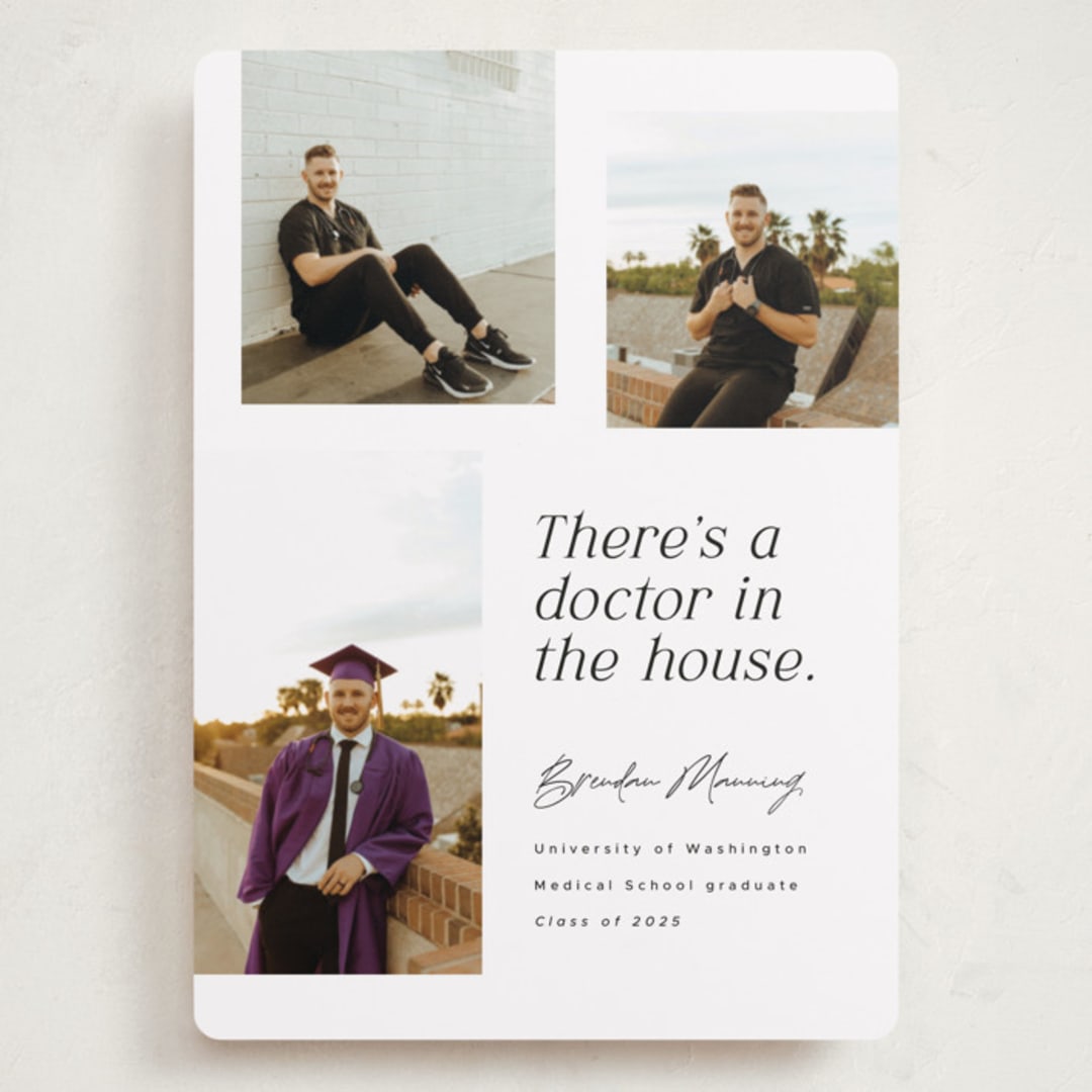 "Doctor in the House" - Graduation Announcements in Domino by Corinne Malesic - Front
