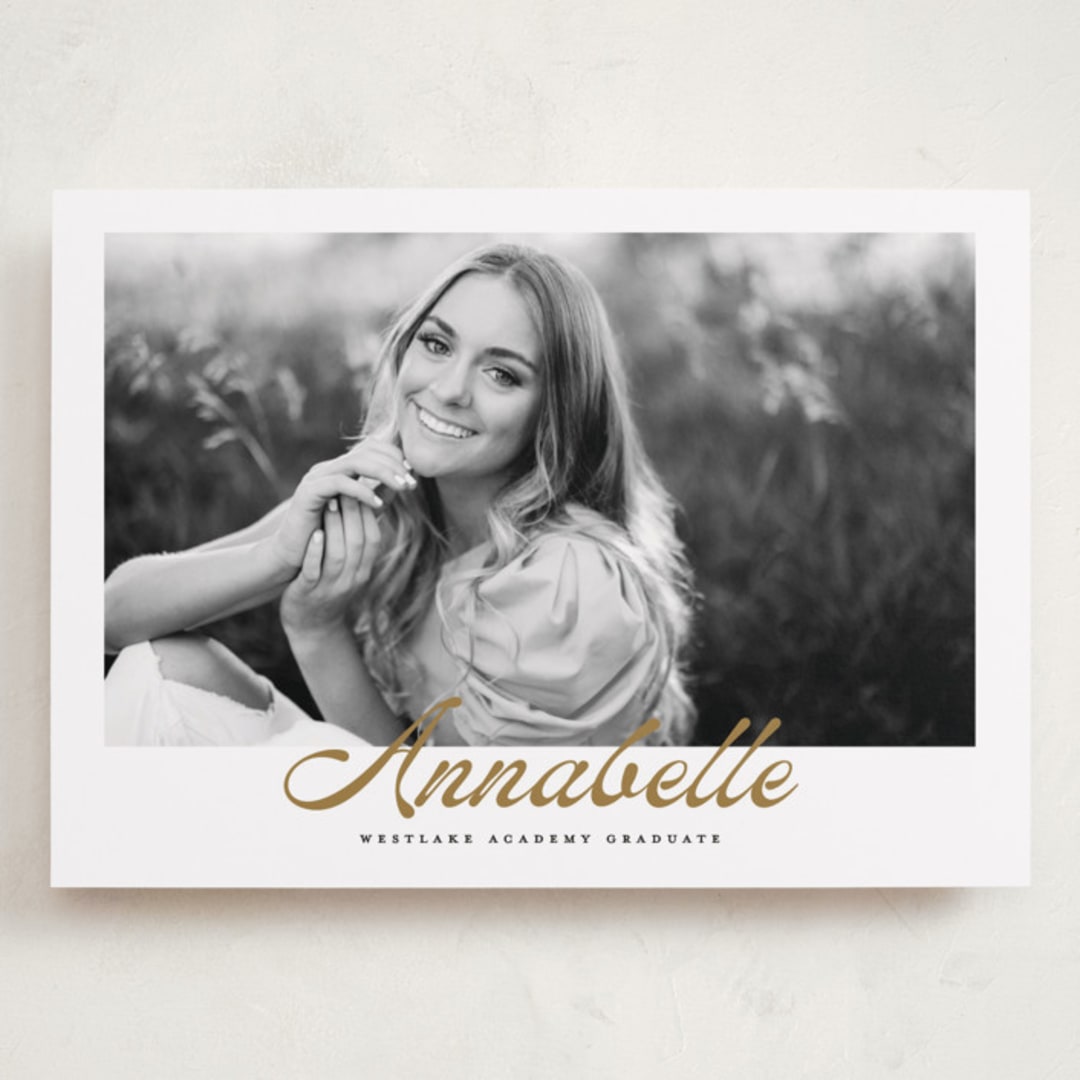 "vintage script" - Graduation Announcements in Golden by Maja Cunningham - Front